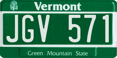 VT license plate JGV571