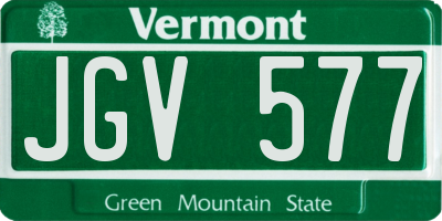 VT license plate JGV577