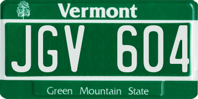 VT license plate JGV604