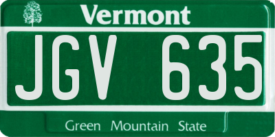 VT license plate JGV635