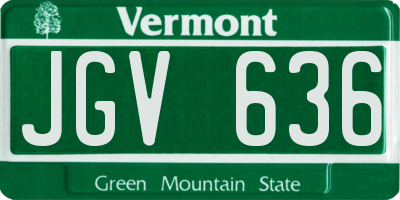 VT license plate JGV636