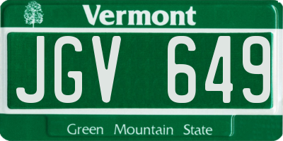 VT license plate JGV649
