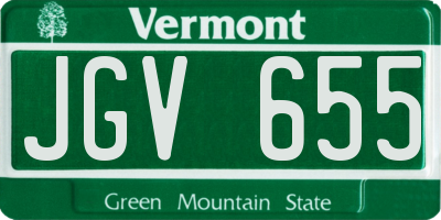 VT license plate JGV655