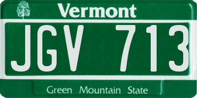 VT license plate JGV713