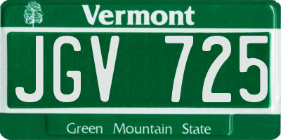 VT license plate JGV725