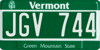 VT license plate JGV744