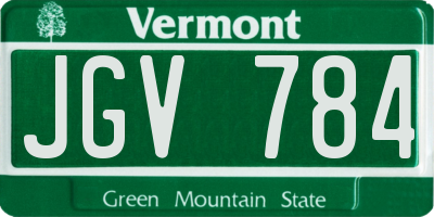 VT license plate JGV784
