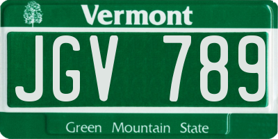 VT license plate JGV789
