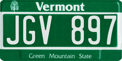 VT license plate JGV897