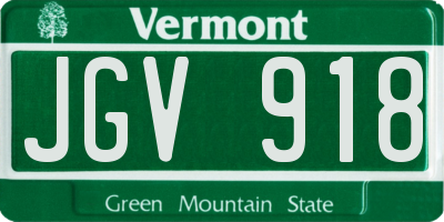 VT license plate JGV918