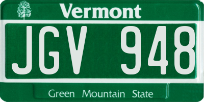 VT license plate JGV948