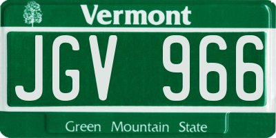 VT license plate JGV966