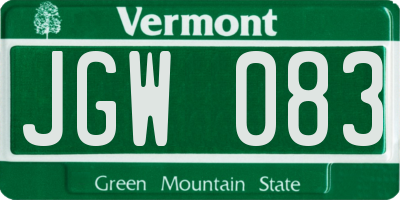 VT license plate JGW083