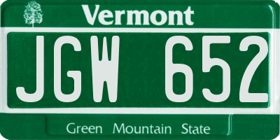 VT license plate JGW652