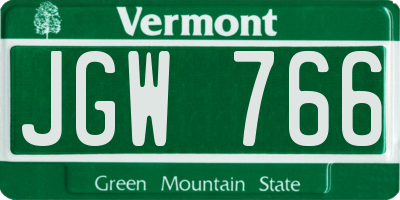 VT license plate JGW766