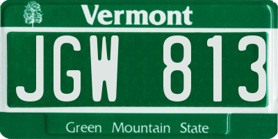 VT license plate JGW813
