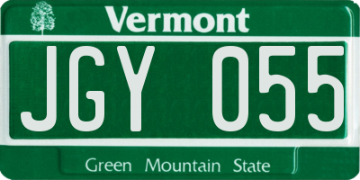VT license plate JGY055