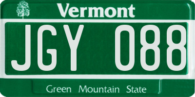 VT license plate JGY088