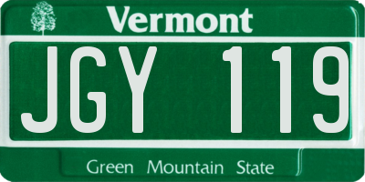 VT license plate JGY119