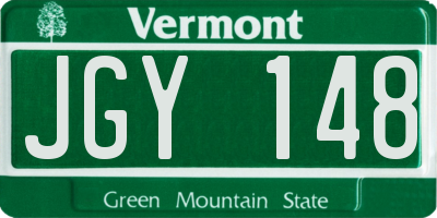 VT license plate JGY148