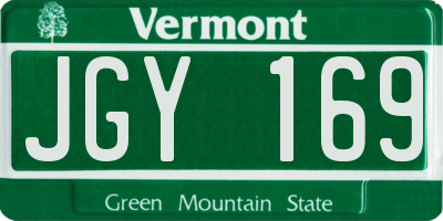 VT license plate JGY169
