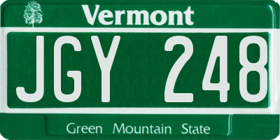 VT license plate JGY248
