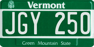 VT license plate JGY250