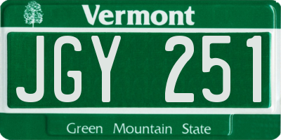 VT license plate JGY251