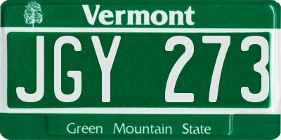 VT license plate JGY273