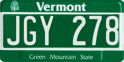 VT license plate JGY278