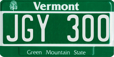 VT license plate JGY300