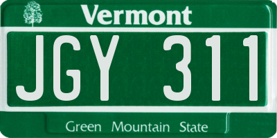 VT license plate JGY311