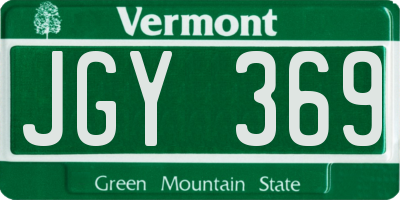 VT license plate JGY369
