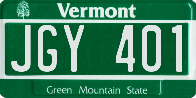 VT license plate JGY401