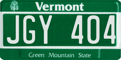 VT license plate JGY404