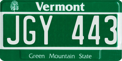 VT license plate JGY443