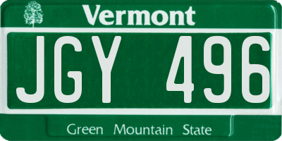 VT license plate JGY496