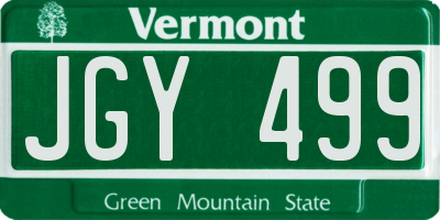 VT license plate JGY499