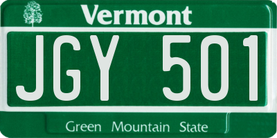 VT license plate JGY501