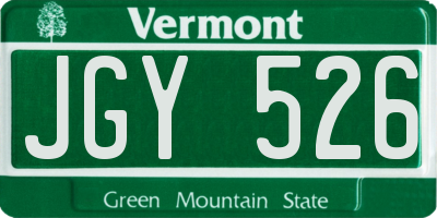 VT license plate JGY526