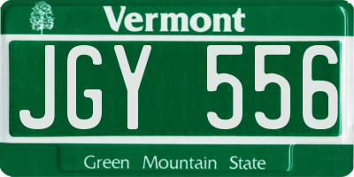 VT license plate JGY556