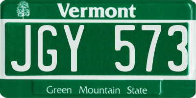 VT license plate JGY573