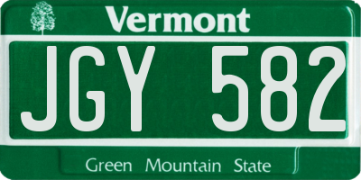 VT license plate JGY582