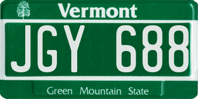 VT license plate JGY688