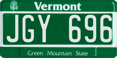 VT license plate JGY696