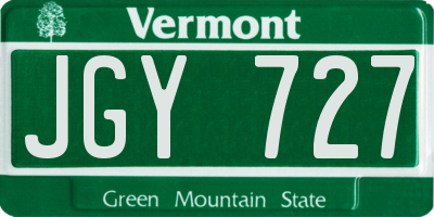 VT license plate JGY727