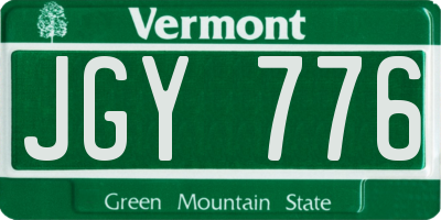 VT license plate JGY776