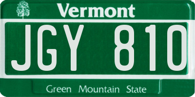VT license plate JGY810