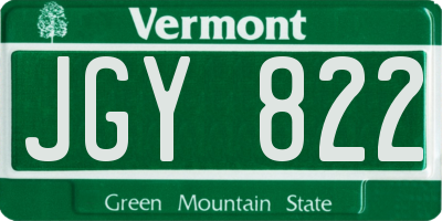 VT license plate JGY822