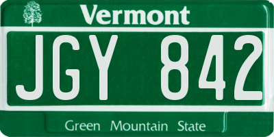 VT license plate JGY842